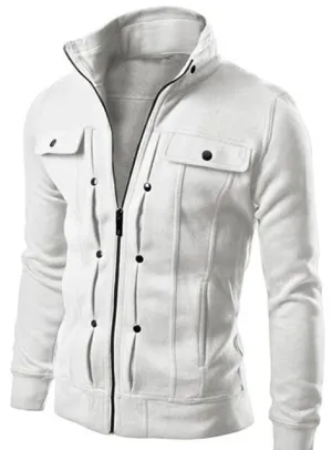 Men's Zip Up High Collar Jacket In 3 Colors!