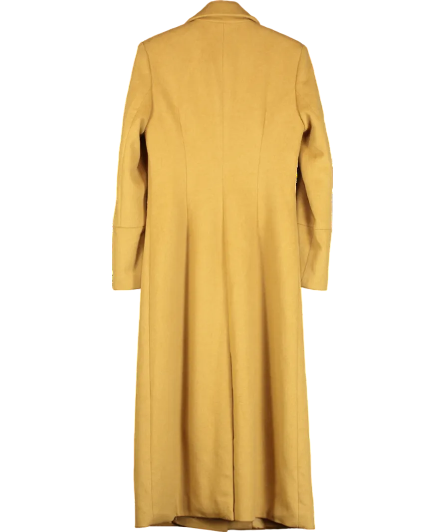 NA-KD Yellow Long Wool Blend Coat UK 8