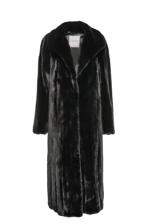 Natural Mink Fur Coat - Wing Collar - Straight Sleeve