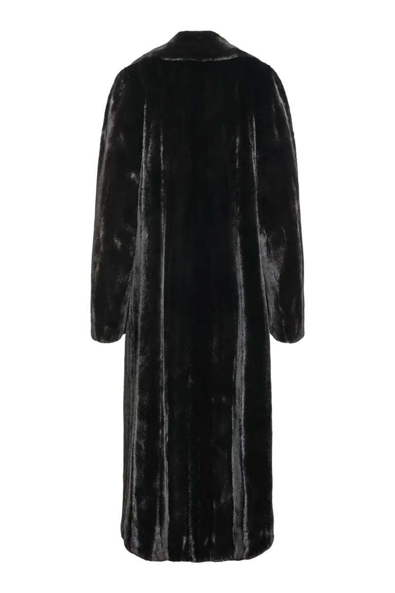 Natural Mink Fur Coat - Wing Collar - Straight Sleeve