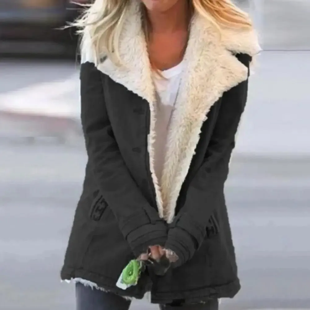 New Autumn And Winter Women's Fashion Denim Jacket Plus Velvet Warm Long-sleeved Jacket Thicker Motorcycle Lapels Coat
