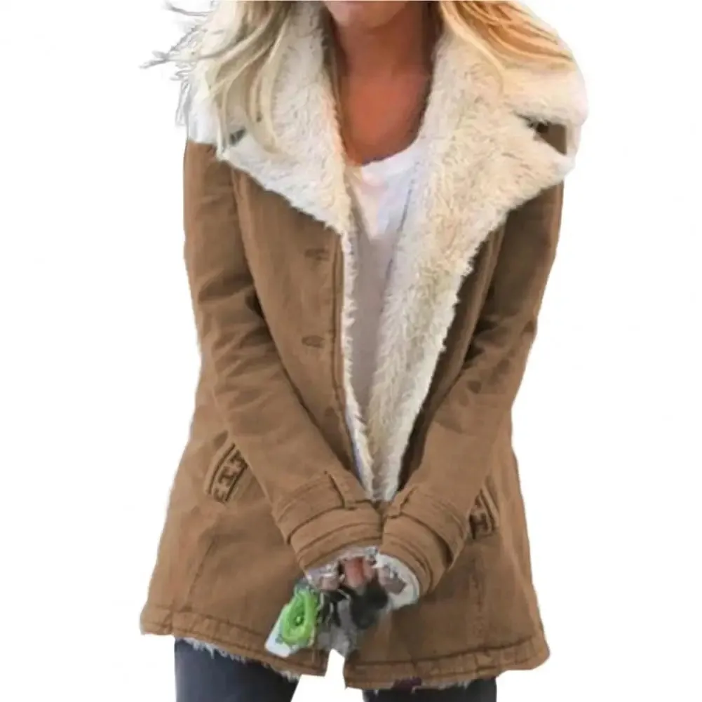 New Autumn And Winter Women's Fashion Denim Jacket Plus Velvet Warm Long-sleeved Jacket Thicker Motorcycle Lapels Coat