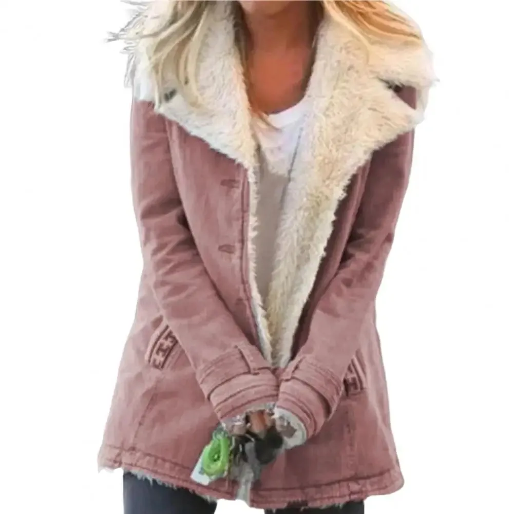 New Autumn And Winter Women's Fashion Denim Jacket Plus Velvet Warm Long-sleeved Jacket Thicker Motorcycle Lapels Coat