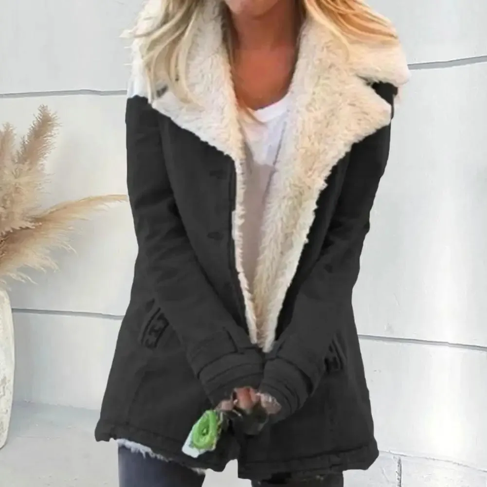 New Autumn And Winter Women's Fashion Denim Jacket Plus Velvet Warm Long-sleeved Jacket Thicker Motorcycle Lapels Coat