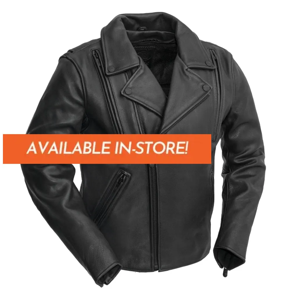 Night Rider Men's Motorcycle Leather Jacket - Extreme Biker Leather