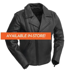 Night Rider Men's Motorcycle Leather Jacket - Extreme Biker Leather