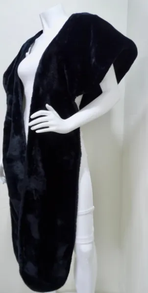 Norma Kamali Avant-Garde Faux Fur Shawl