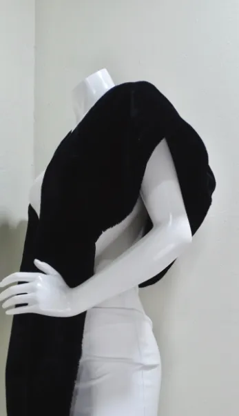Norma Kamali Avant-Garde Faux Fur Shawl