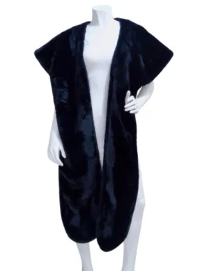 Norma Kamali Avant-Garde Faux Fur Shawl