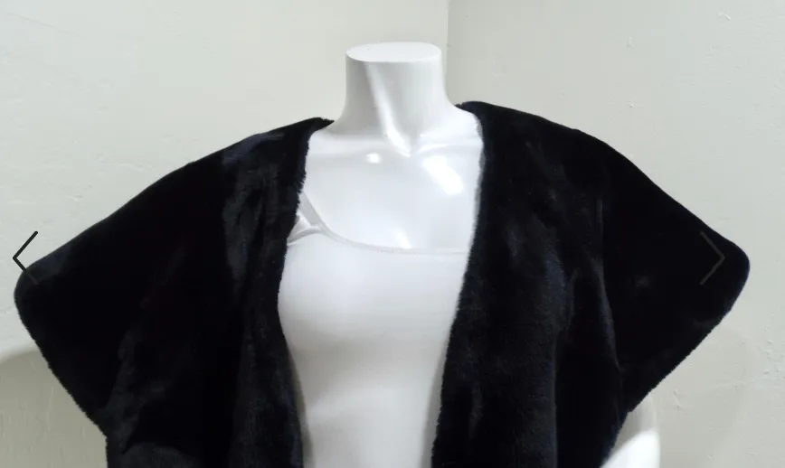 Norma Kamali Avant-Garde Faux Fur Shawl