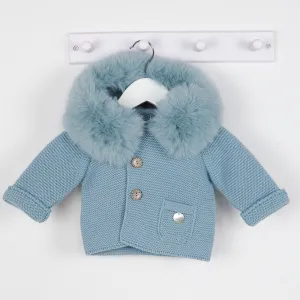 Pangasa Powder Blue Faux Fur Jacket