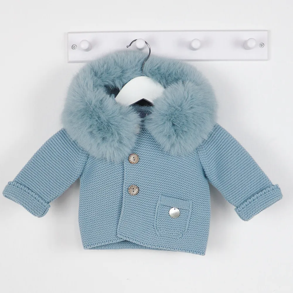 Pangasa Powder Blue Faux Fur Jacket