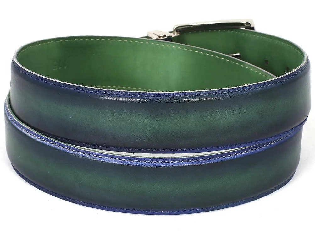 Paul Parkman Dual Tone Leather Belt Blue Green
