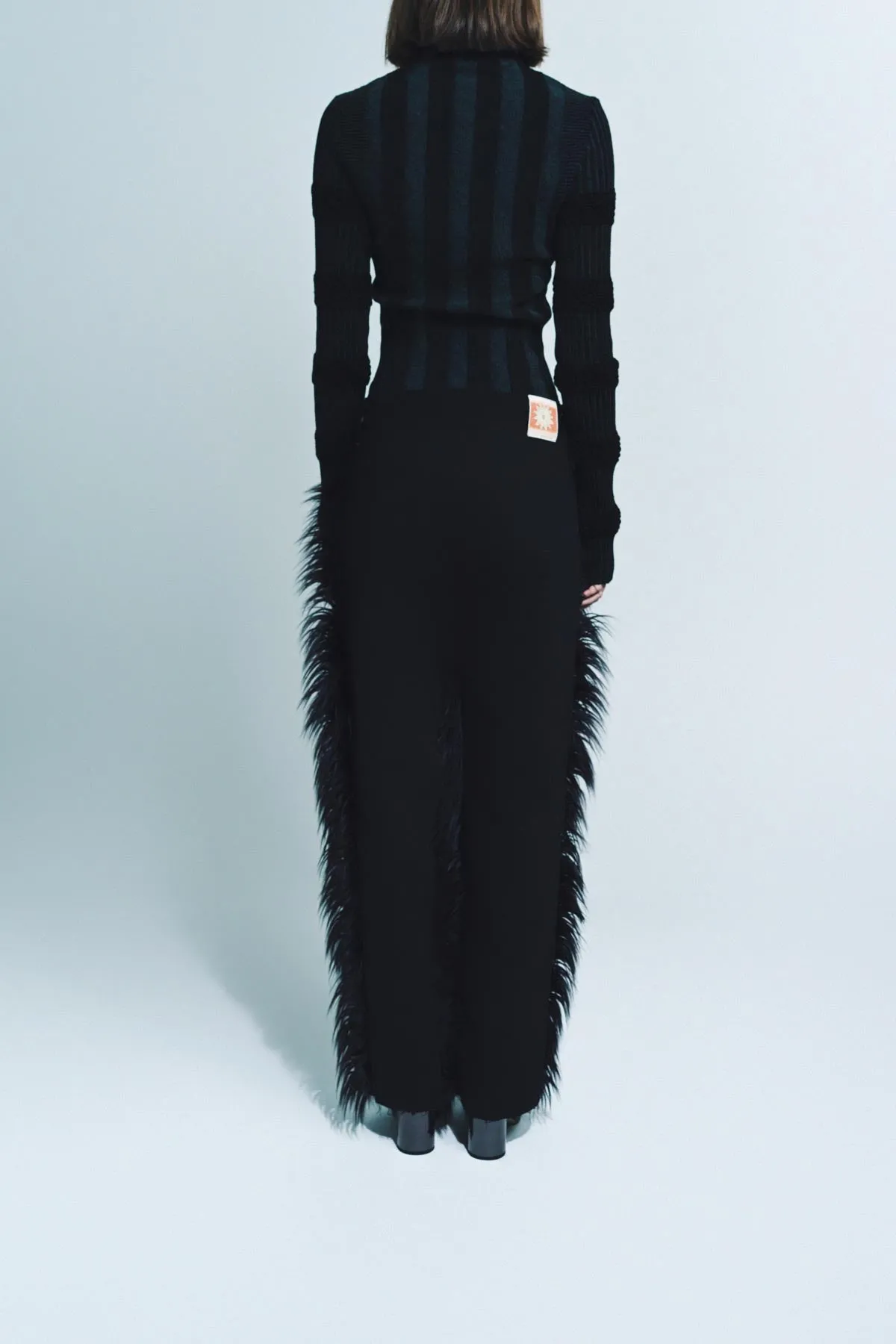 PAULA CANOVAS DEL VAS | FAUX FUR DENIM TROUSERS
