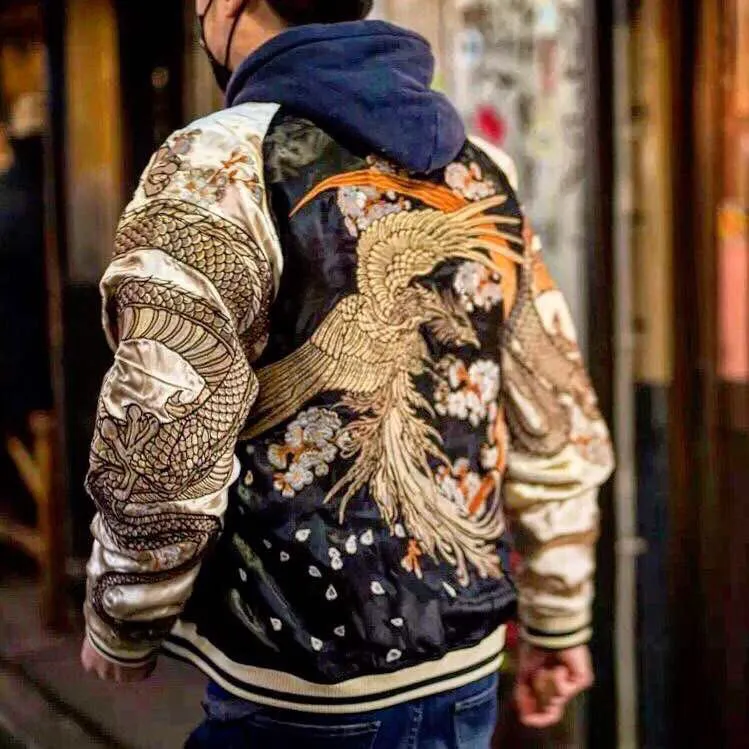 Phoenix Dragon Reversible Jacket Classic embroidery men