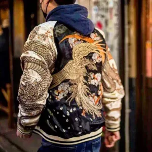 Phoenix Dragon Reversible Jacket Classic embroidery men