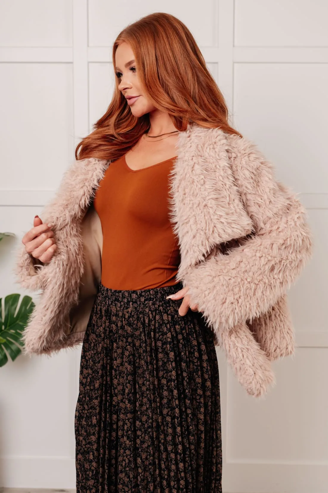 Pink Faux Fur Coat