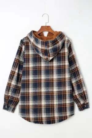 Plaid Pattern Sherpa Lined Shacket