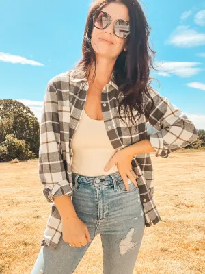 Plaid Tunic Button Down