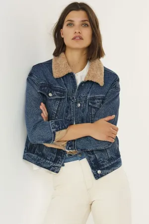 Puffer Dark Blue Denim Jacket