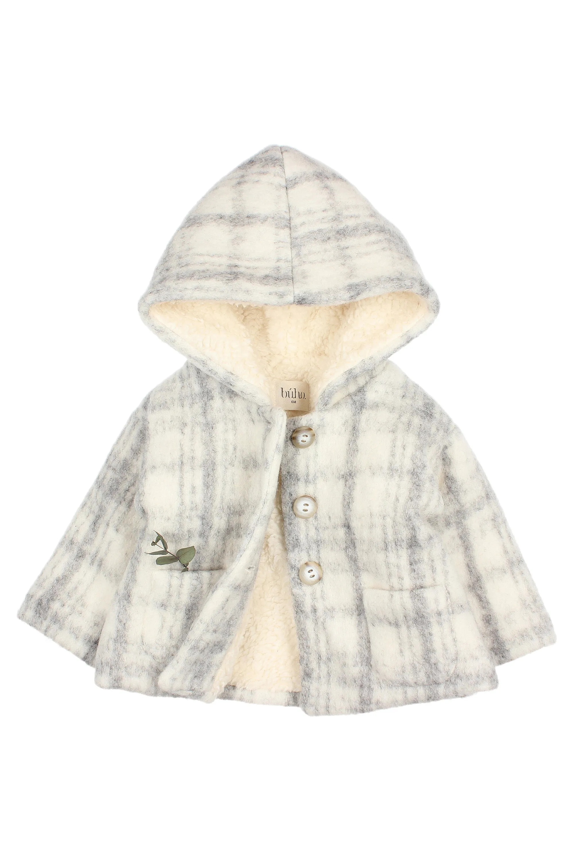 "Aven" Light Grey Sherpa Lined Wool Coat