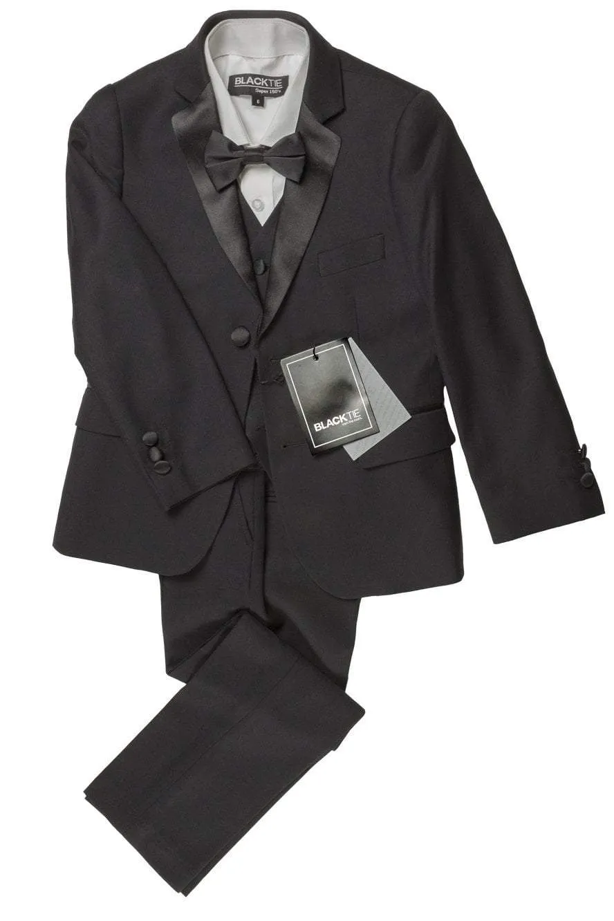 "Prestige" Kids Black 5-Piece Tuxedo