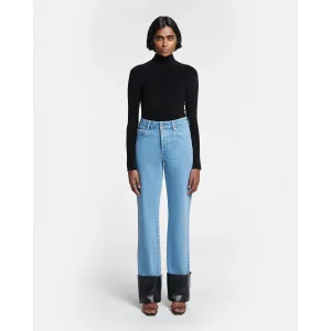 RAYNEE LEATHER-TRIMMED JEANS