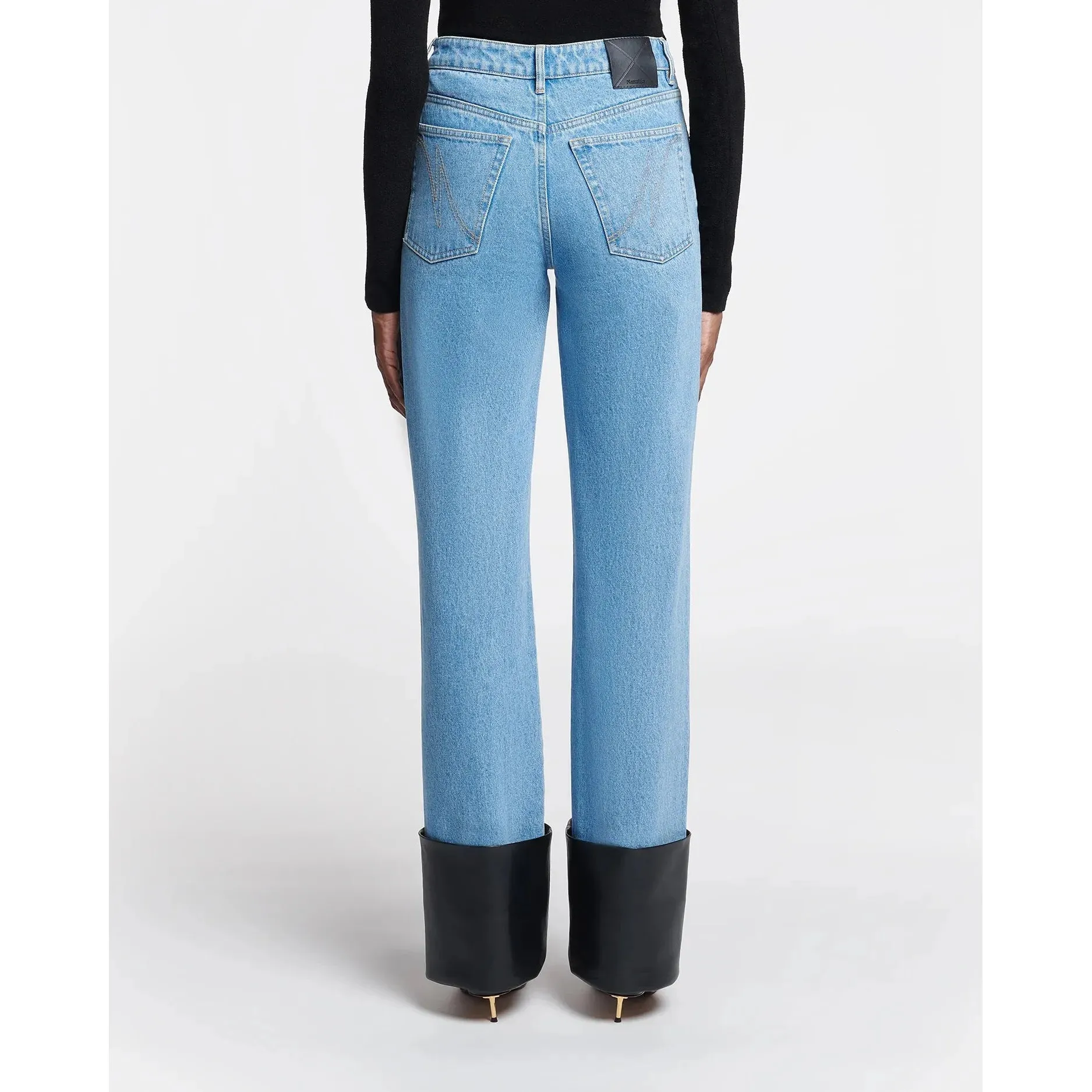 RAYNEE LEATHER-TRIMMED JEANS