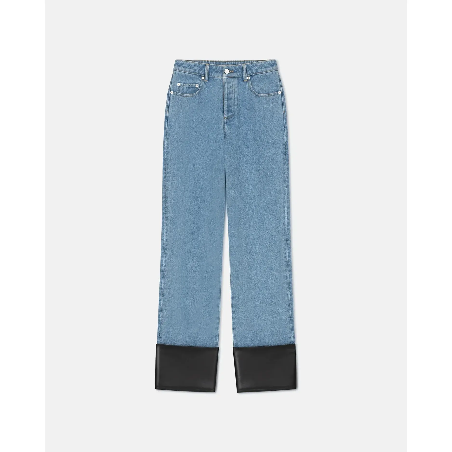RAYNEE LEATHER-TRIMMED JEANS