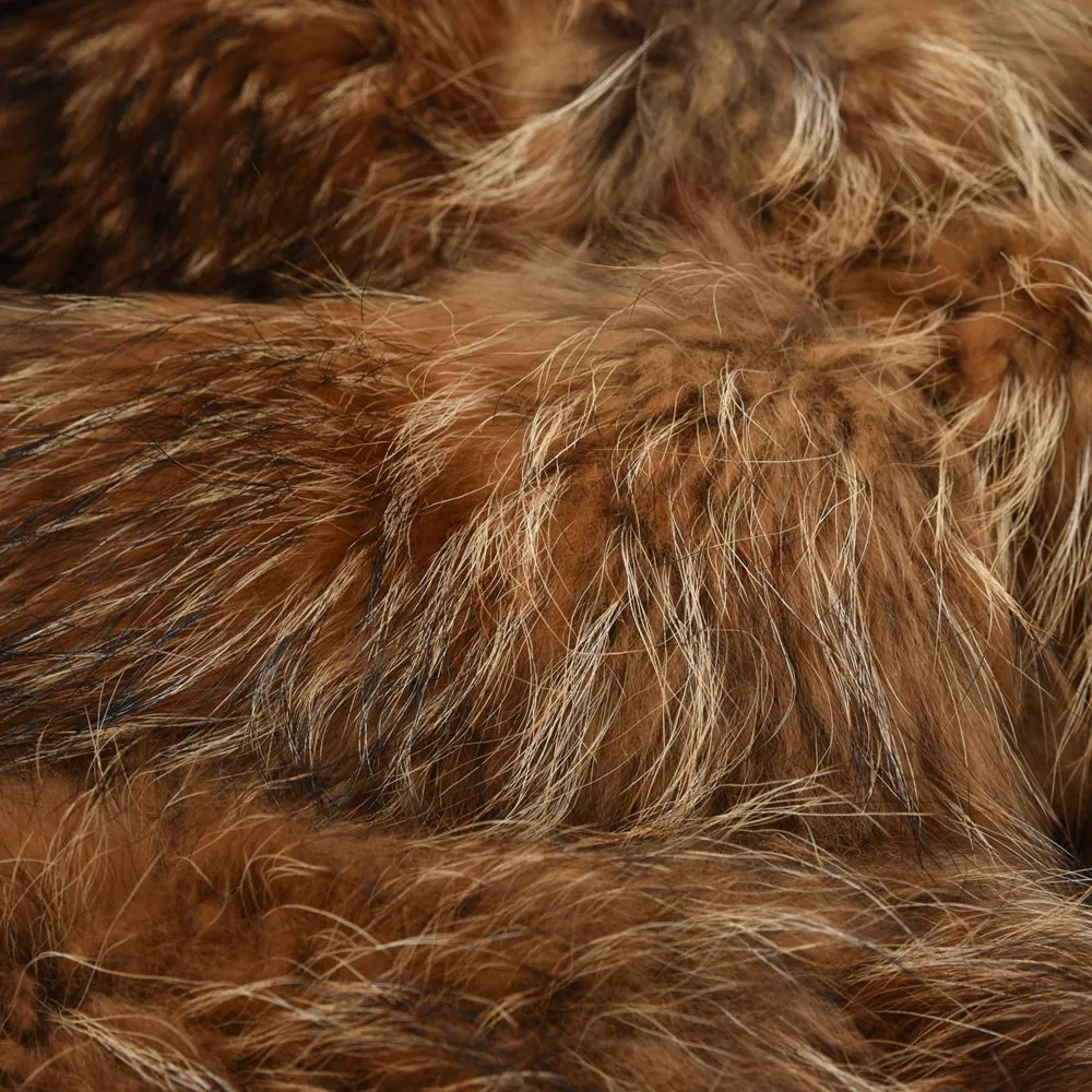 Real Raccoon Fur Jacket Women Winter Coat 5 Rows Long Sleeves