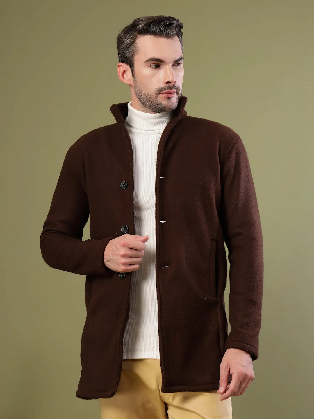 Regular Fit Polar Fleece Coat