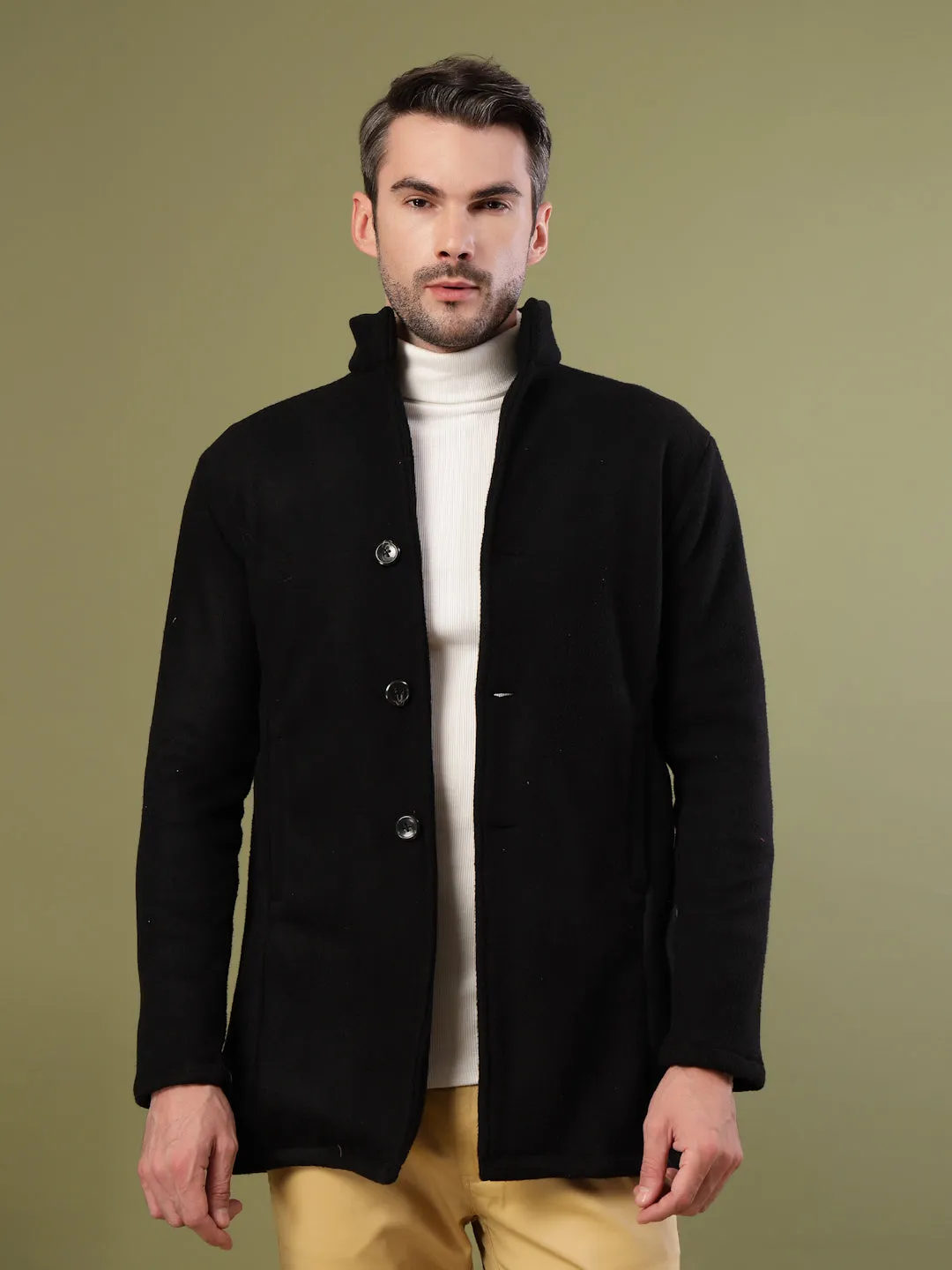 Regular Fit Polar Fleece Coat