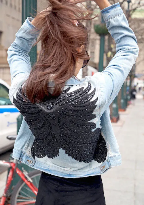 Rekha Embellished Denim Jacket