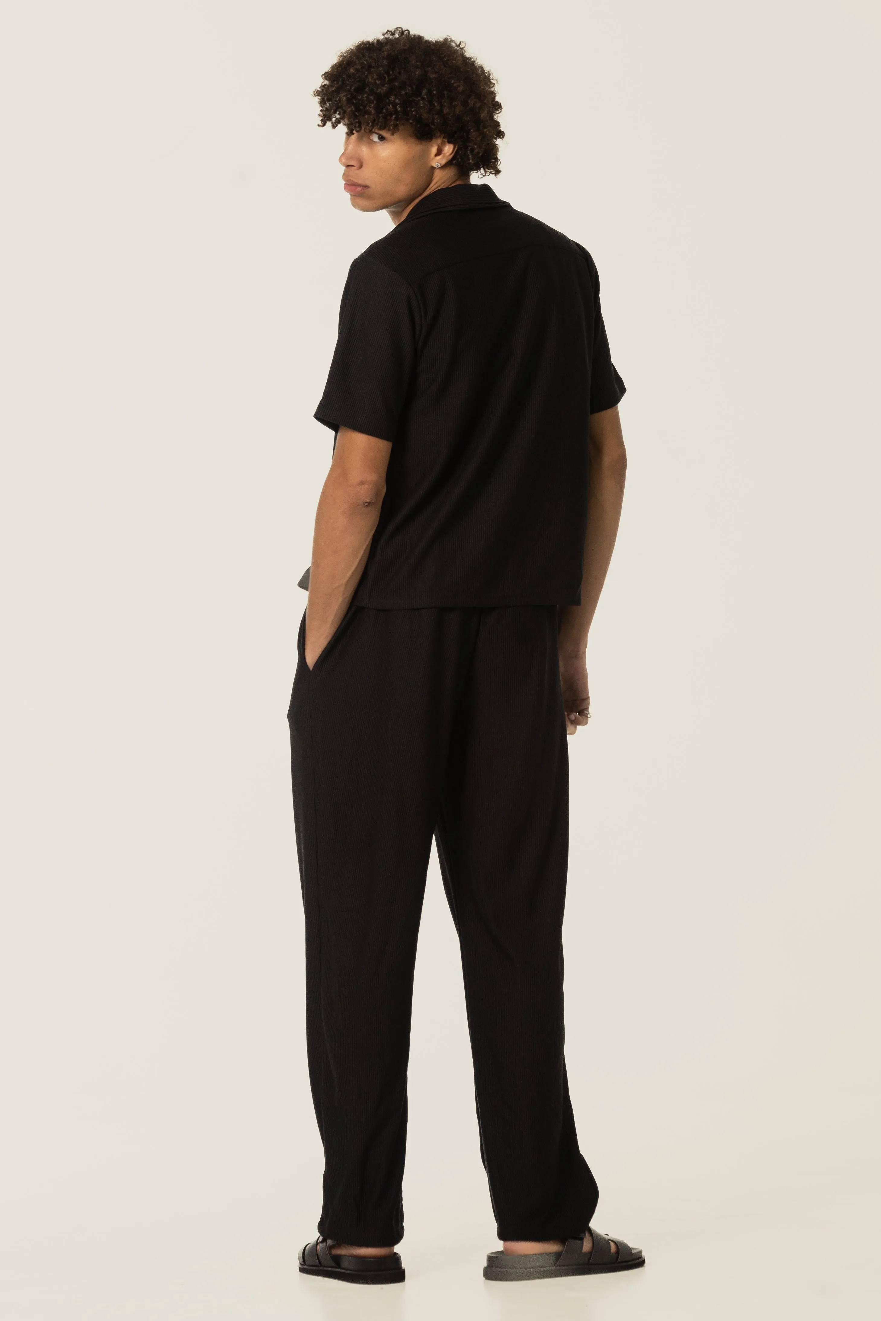Ribbed Camp Collar Shirt