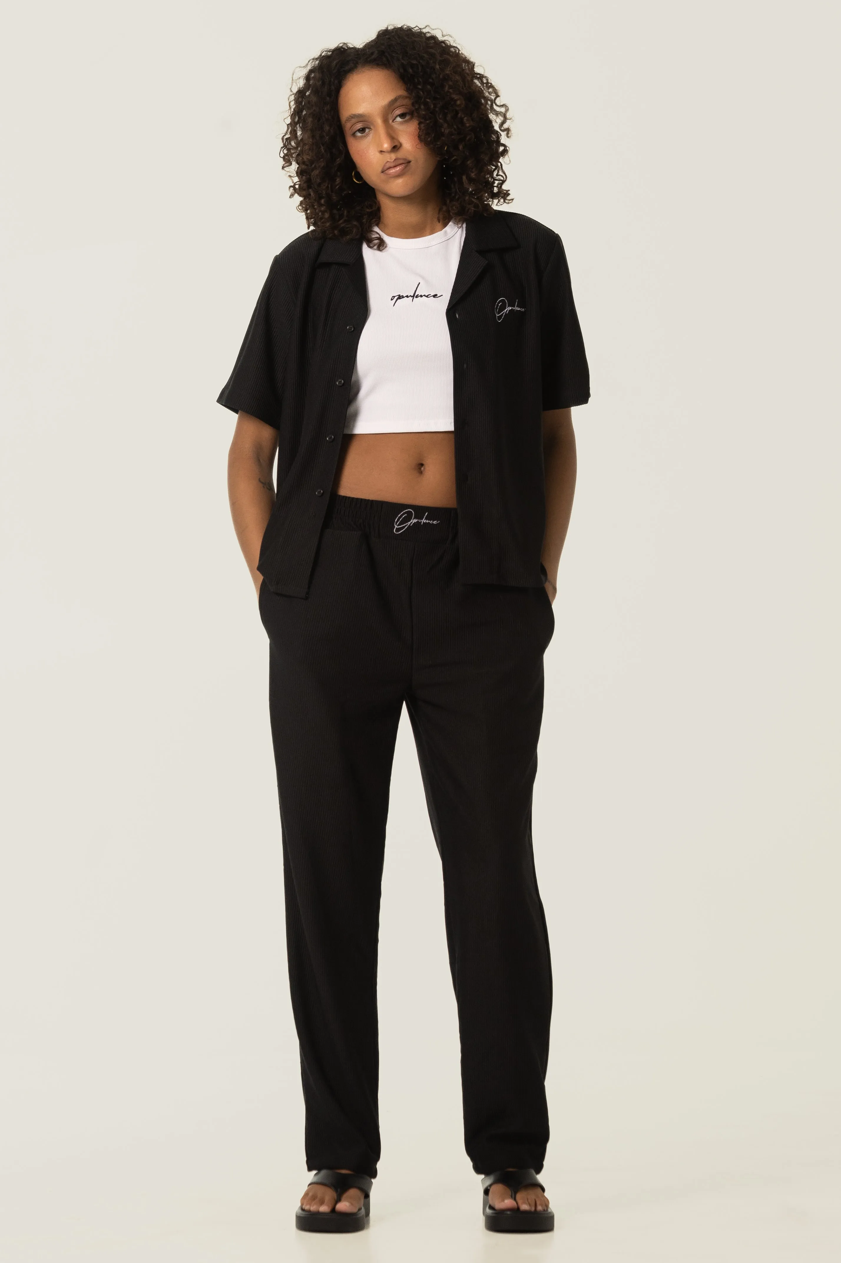 Ribbed Camp Collar Shirt