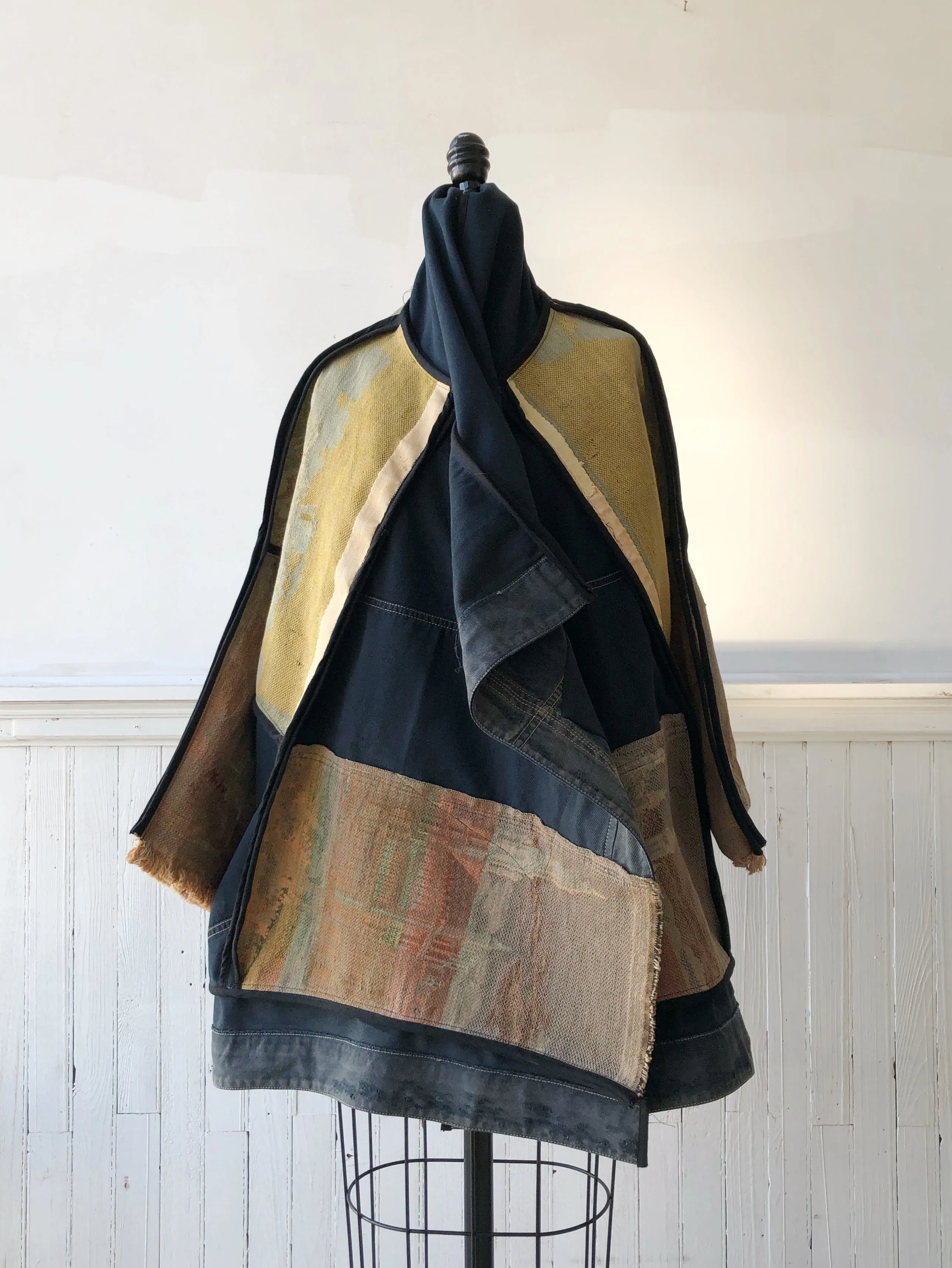 Rome tapestry and archival denim cocoon