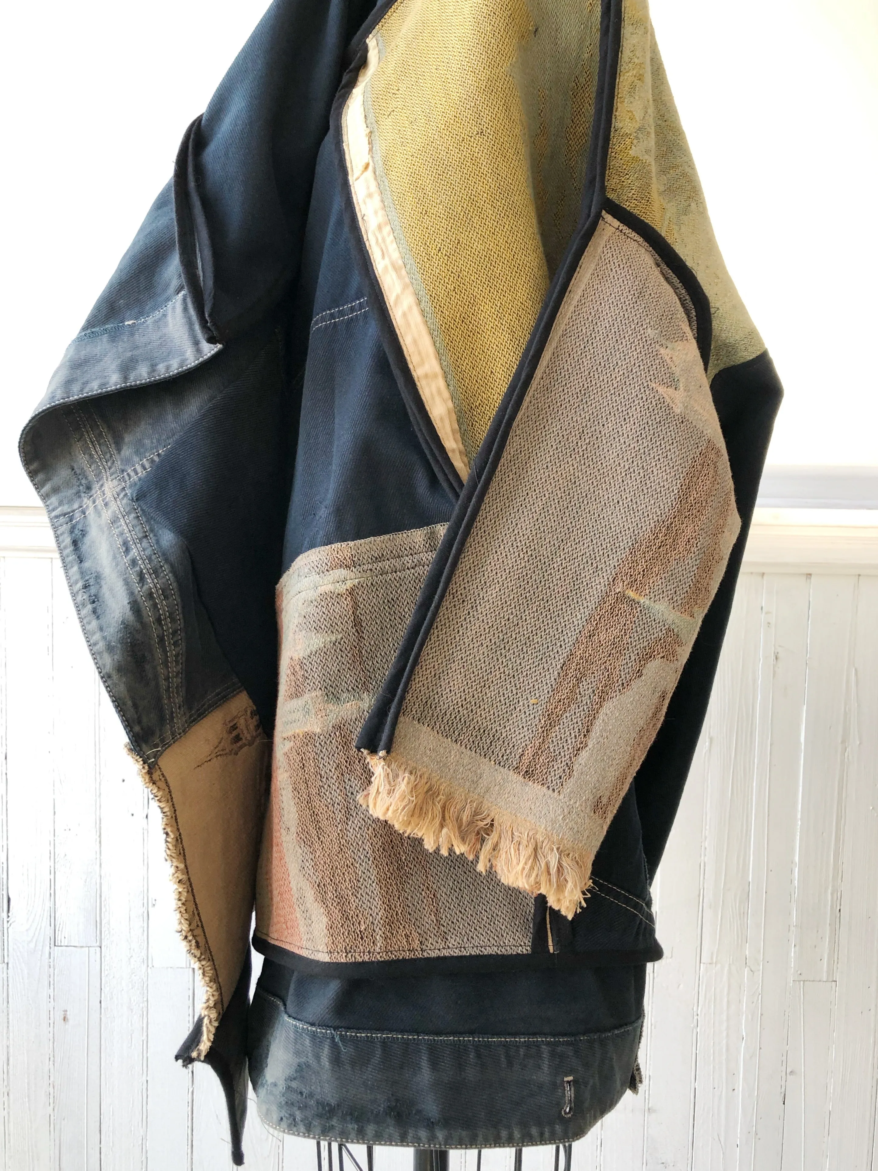 Rome tapestry and archival denim cocoon
