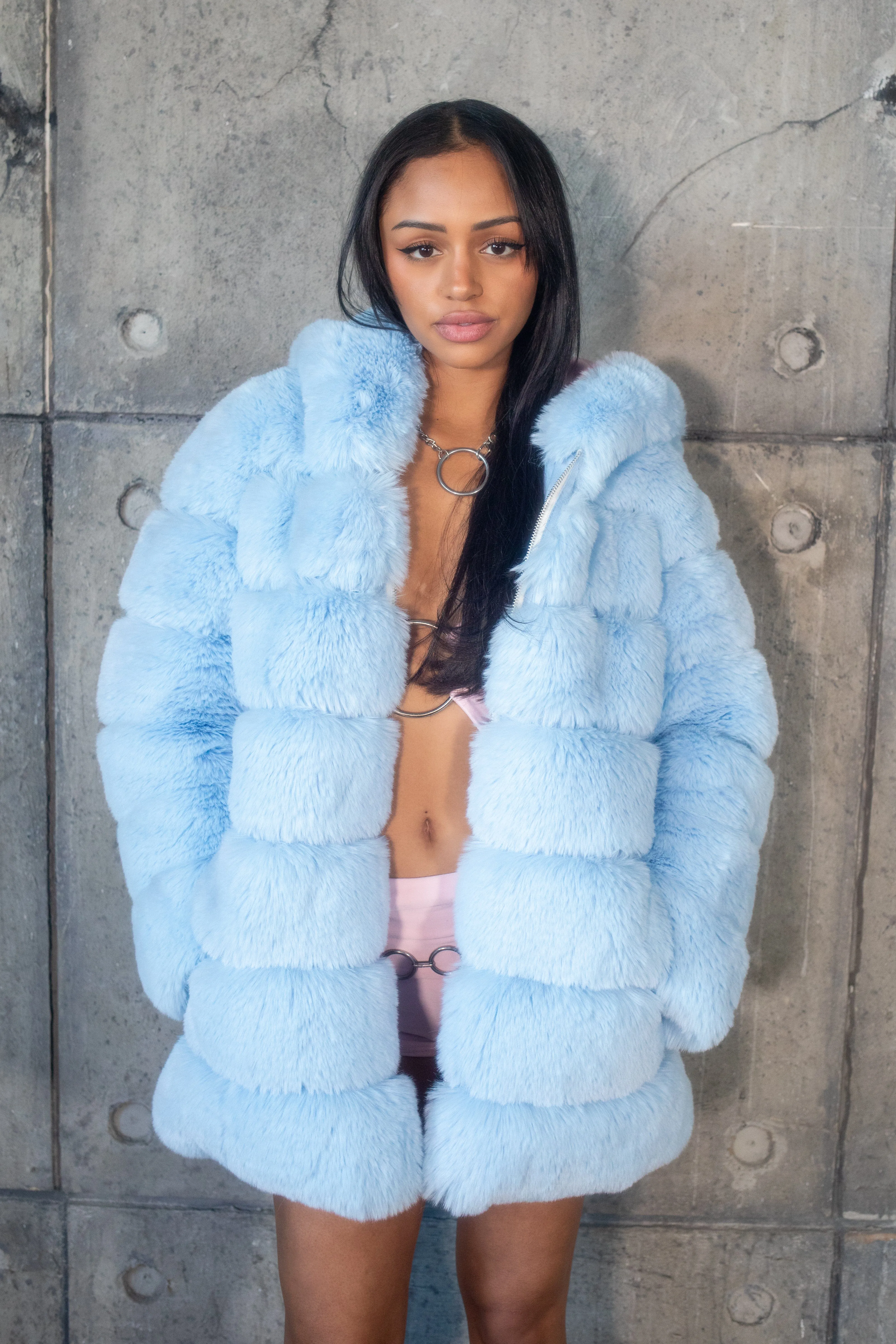 SAHARA Perwinkle Faux Fur Coat