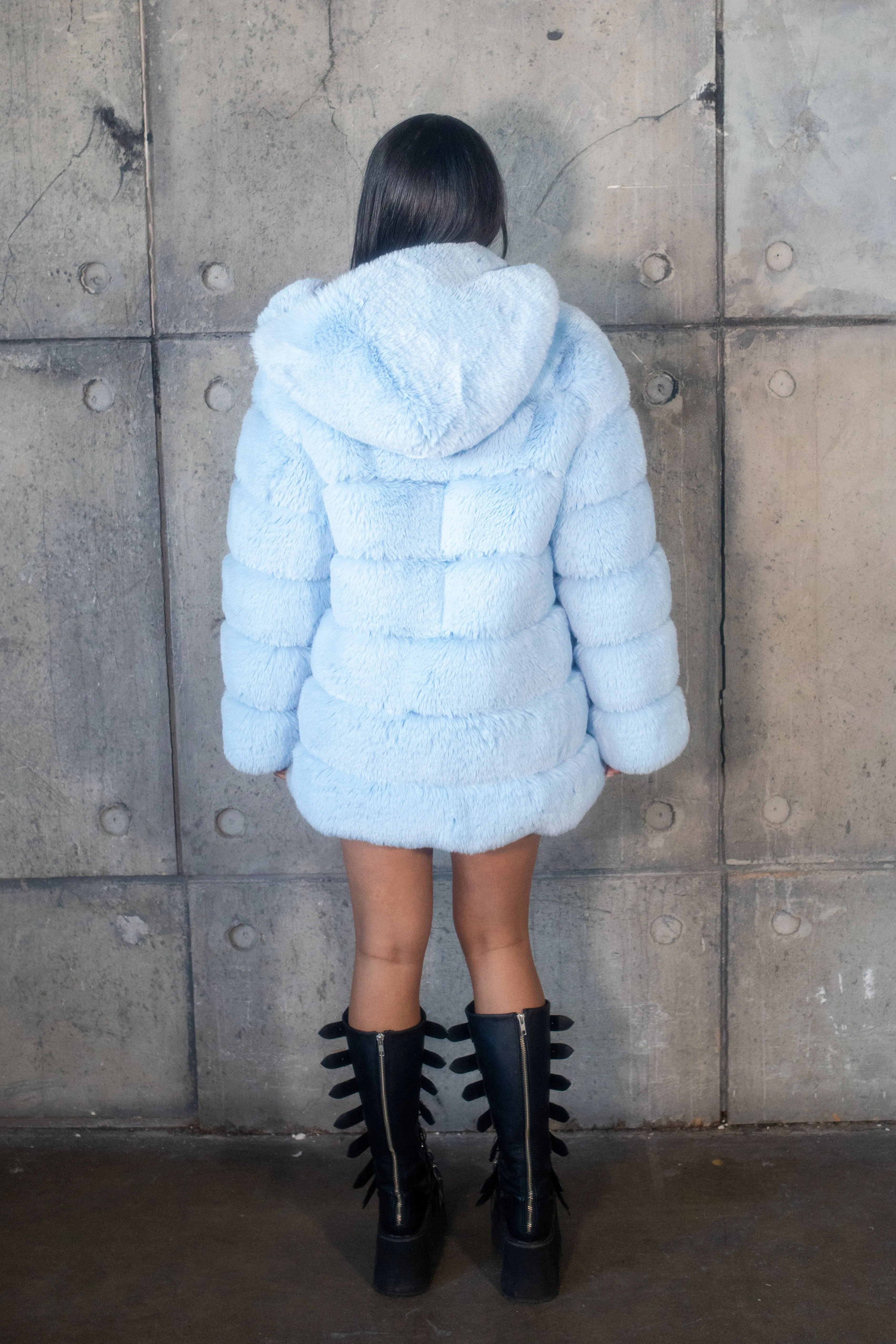 SAHARA Perwinkle Faux Fur Coat