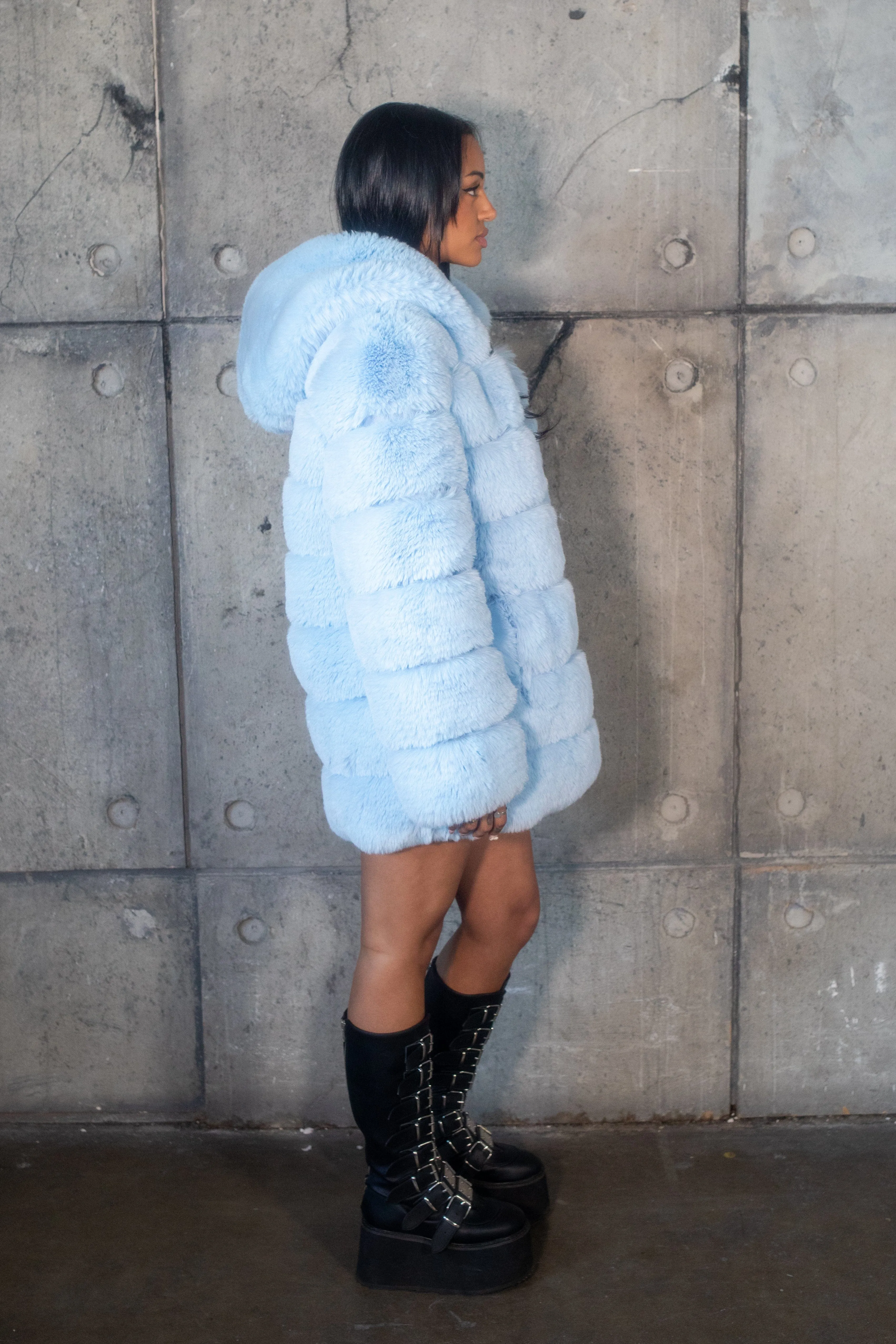SAHARA Perwinkle Faux Fur Coat