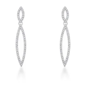 Sara 1.2ct CZ Rhodium Delicate Double Teardrop Drop Earrings