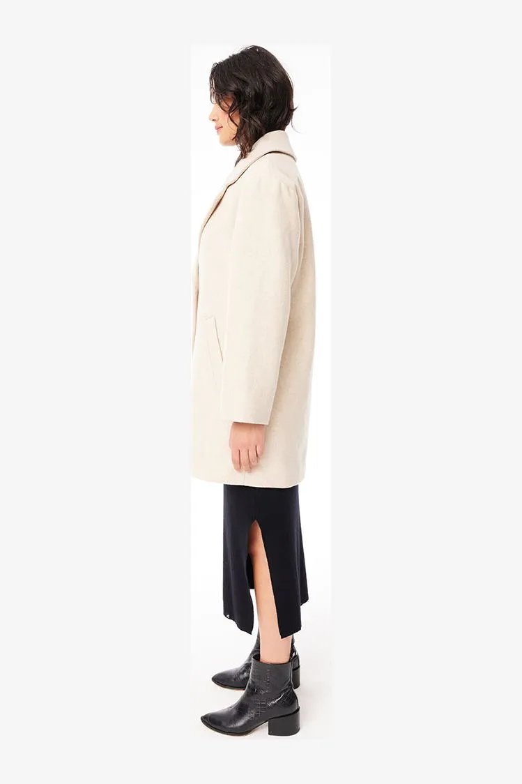 SIENNA WOOL COAT - OAT MARLE