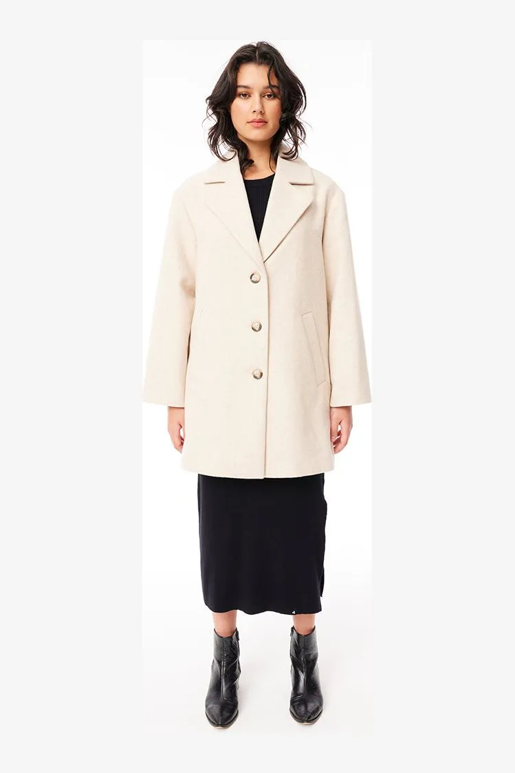 SIENNA WOOL COAT - OAT MARLE