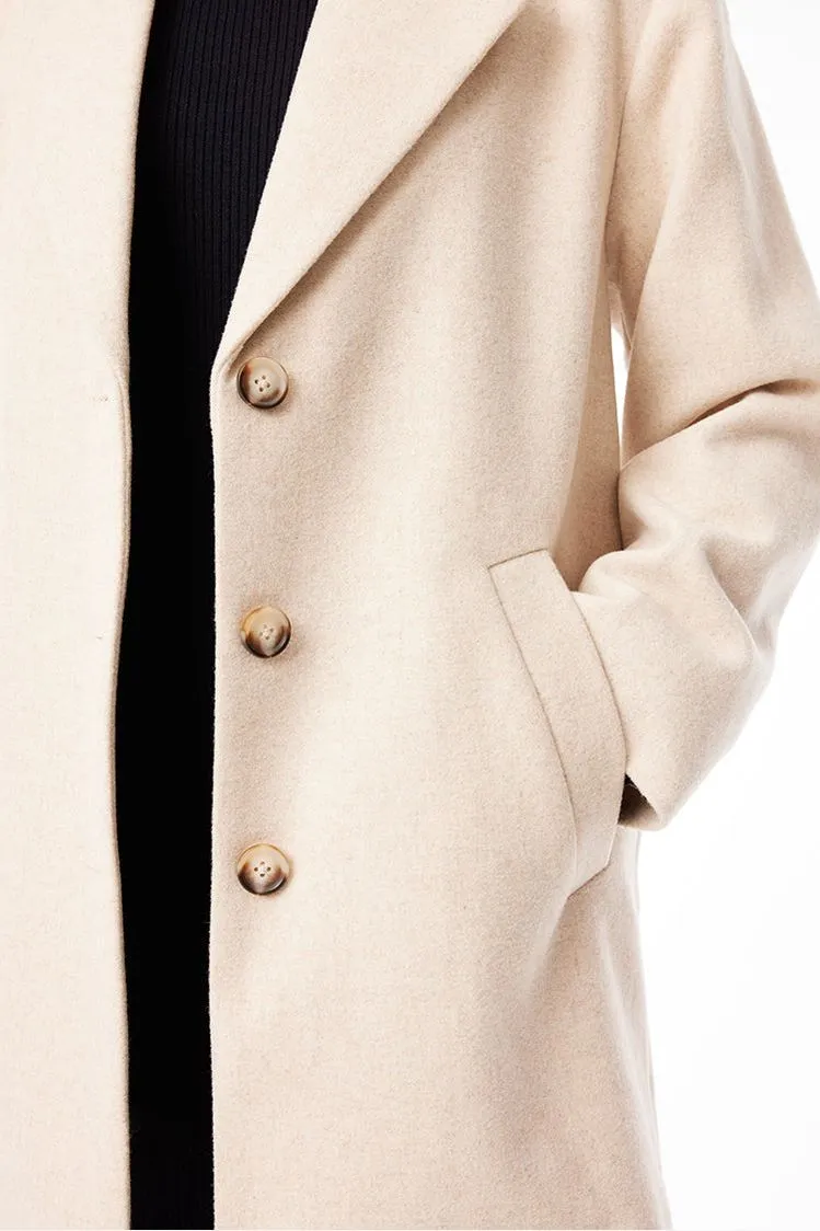 SIENNA WOOL COAT - OAT MARLE