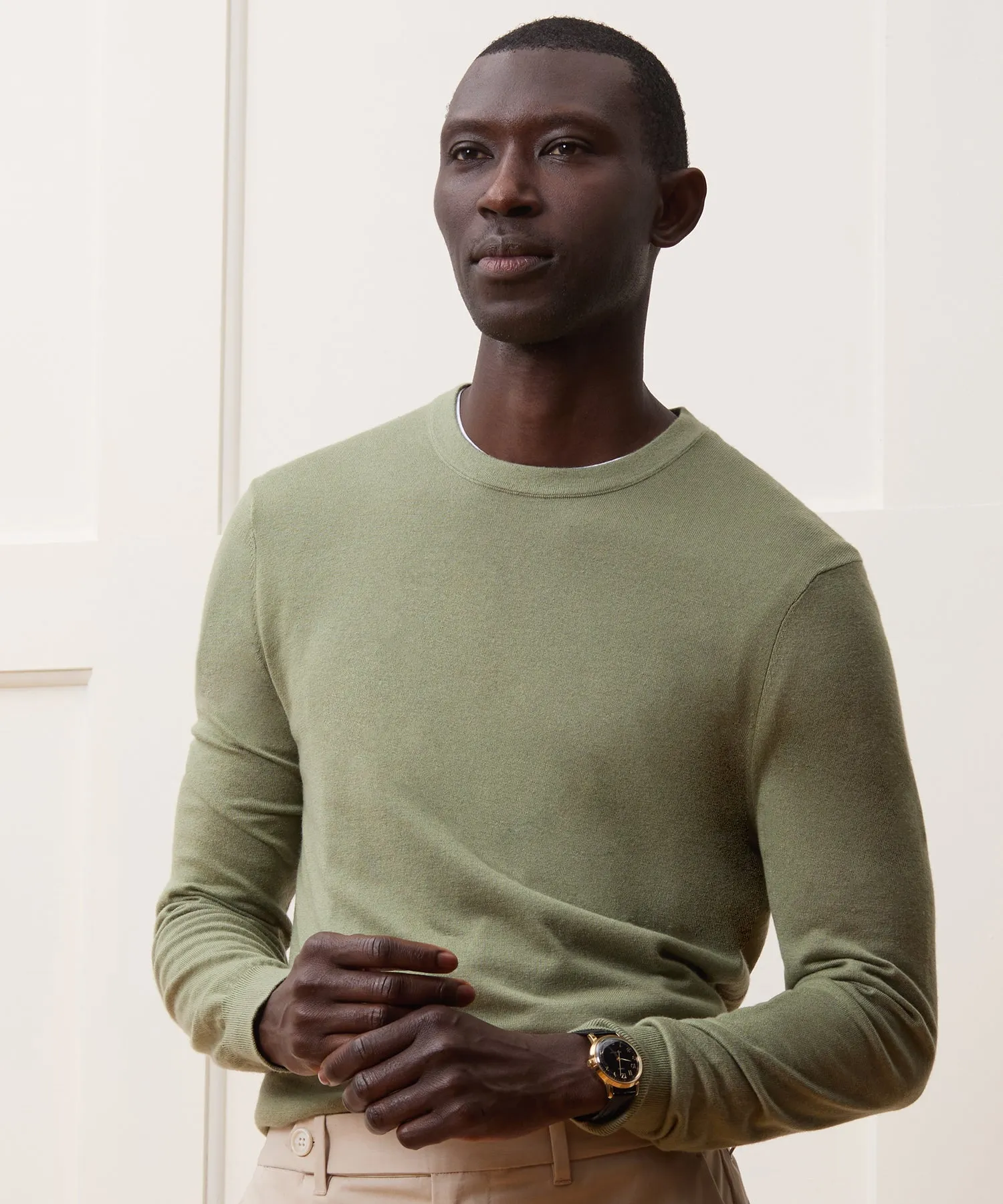 Silk-Cashmere Crewneck Sweater