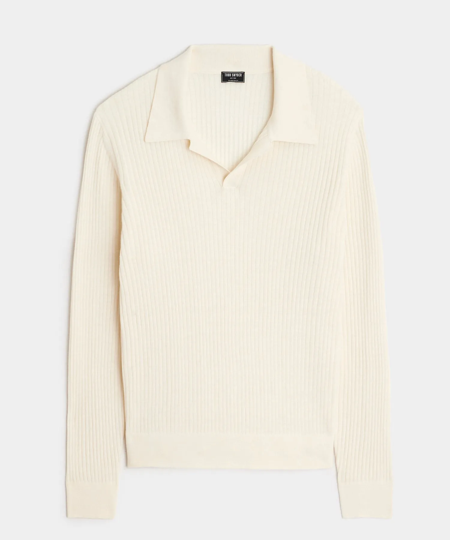 Silk-Cashmere Ribbed Sweater Polo