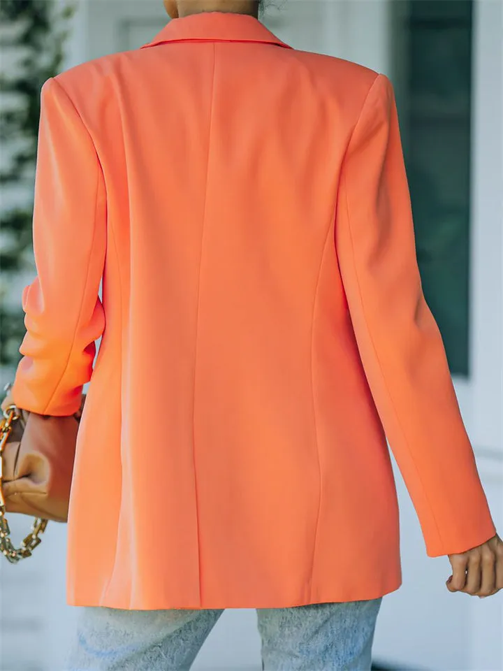 Simple Long-Sleeved Temperament Slim-Fit Blazer Coat