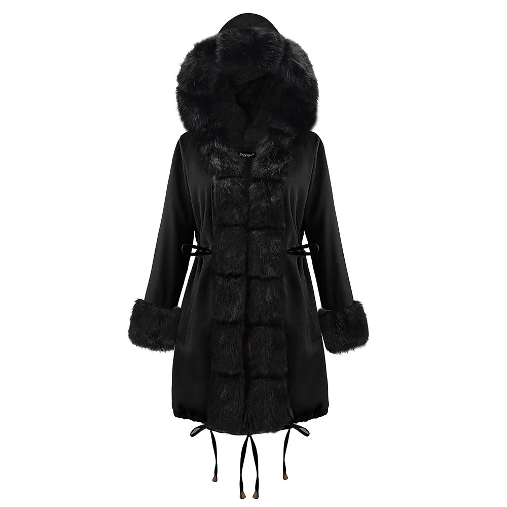 Slim Warm Women's Jacket Long Hooded Coat Camouflage Plush Coat