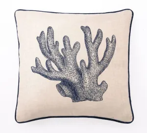 Staghorn Coral Embroidered Pillow