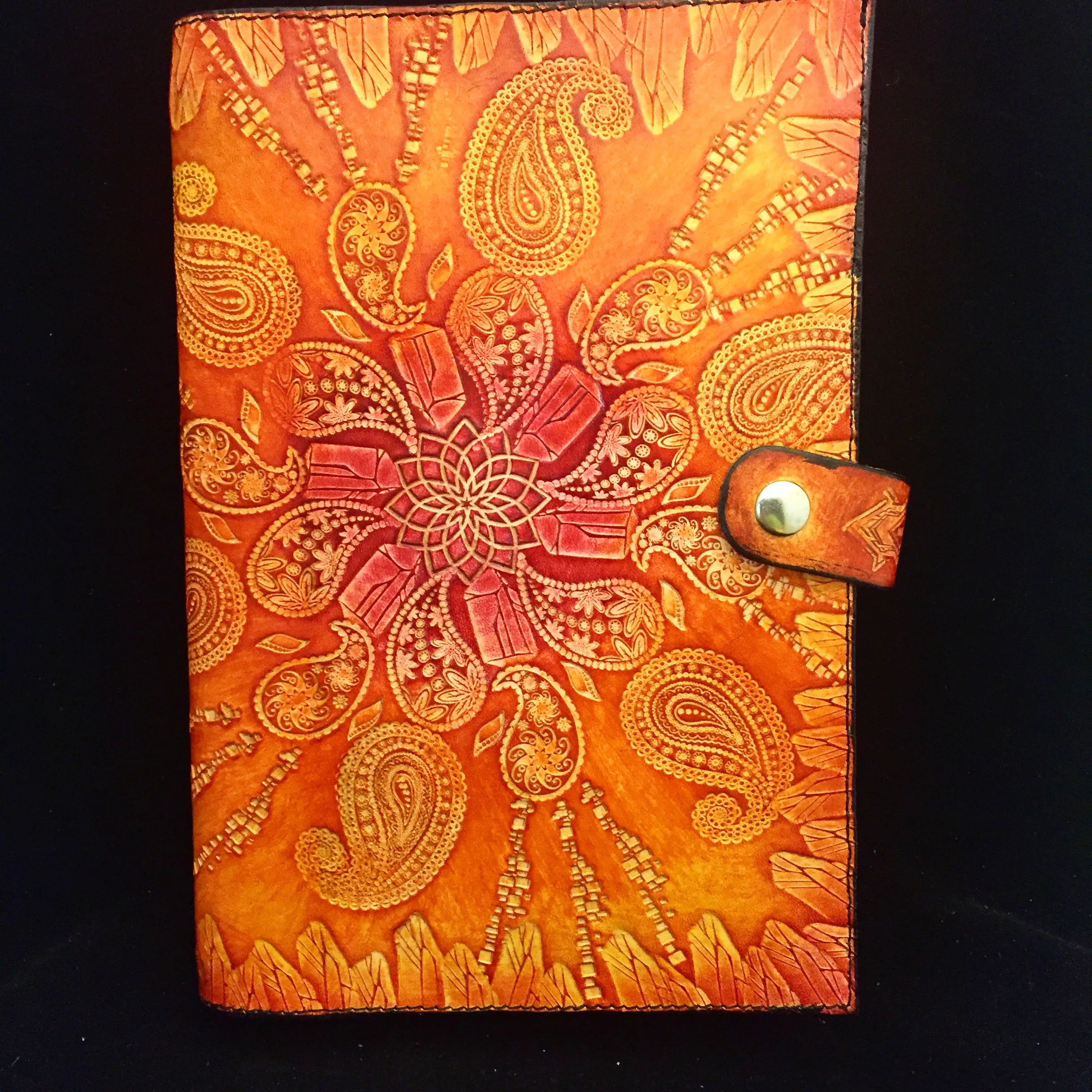 Stamped Leather Journal - Paisley Mandala